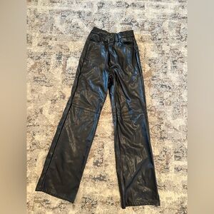 SHEIN Glossy Black Faux Leather Pants